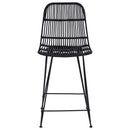 vidaXL Bárszék 2 pcs Fekete 44 x 54 x 96 cm Rattan és acél