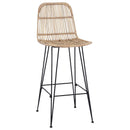 vidaXL Bárszék 2 pcs Természetes 44 x 55 x 109 cm Rattan és acél