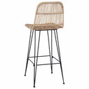 vidaXL Bárszék 2 pcs Természetes 44 x 55 x 109 cm Rattan és acél