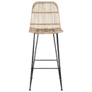 vidaXL Bárszék 2 pcs Természetes 44 x 55 x 109 cm Rattan és acél