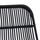 vidaXL Bárszék 2 pcs Fekete 44 x 55 x 109 cm Rattan és acél