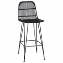 vidaXL Bárszék 2 pcs Fekete 44 x 55 x 109 cm Rattan és acél