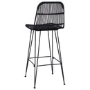 vidaXL Bárszék 2 pcs Fekete 44 x 55 x 109 cm Rattan és acél