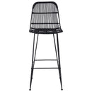 vidaXL Bárszék 2 pcs Fekete 44 x 55 x 109 cm Rattan és acél