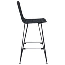 vidaXL Bárszék 2 pcs Fekete 44 x 55 x 109 cm Rattan és acél