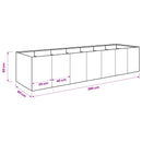 vidaXL Kerti cserép Ezüst 280 x 80 x 60 cm Rozsdamentes Acél