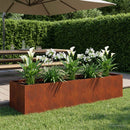 vidaXL Kerti cserép Rozsdás 280 x 80 x 60 cm Időjárásálló Acél