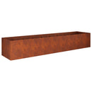 vidaXL Kerti cserép Rozsdás 360 x 80 x 60 cm Időjárásálló Acél