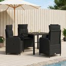 vidaXL Kültéri étkező szett 5 pcs Fekete 90 x 90 x 75 cm polirattan
