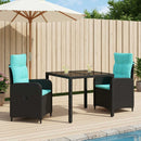 vidaXL Kültéri étkező szett 3 pcs polirattan