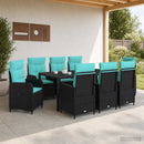 vidaXL Kültéri étkező szett 9 pcs polirattan