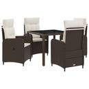vidaXL Kültéri étkező szett 5 pcs Barna és Krémfehér 90 x 90 x 75 cm