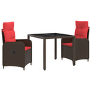 vidaXL Kültéri étkező szett 3 pcs polirattan