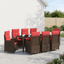 vidaXL Kültéri étkező szett 9 pcs polirattan