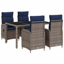 vidaXL Kültéri étkező szett 5 pcs polirattan
