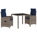 vidaXL Kültéri étkező szett 3 pcs polirattan