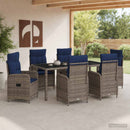 vidaXL Kültéri étkező szett 7 pcs polirattan