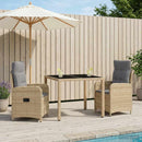 vidaXL Kültéri étkező szett 3 pcs Beige és Világosszürke