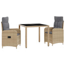 vidaXL Kültéri étkező szett 3 pcs Beige és Világosszürke