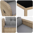 vidaXL Kültéri étkező szett 5 db Beige és Világosszürke polirattan