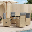 vidaXL Kültéri étkező szett 5 pcs Beige és Világosszürke