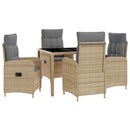 vidaXL Kültéri étkező szett 5 db Beige és Világosszürke polirattan