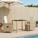 vidaXL Kültéri étkező szett 3 pcs Beige és Krémszínű 90 x 90 x 75 cm