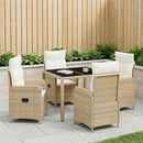 vidaXL Kültéri étkező szett 5 pcs Beige és Krémszínű 90 x 90 x 75 cm