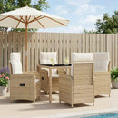 vidaXL Kültéri étkező szett 5 pcs Beige és Krémszínű 90 x 90 x 75 cm