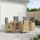 vidaXL Kültéri étkező szett 5 db Beige és Világosszürke polirattan