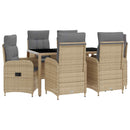 vidaXL Kültéri étkező szett 7 db Beige és Világosszürke polirattan