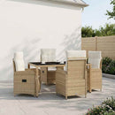 vidaXL Kültéri étkező szett 5 pcs Beige és Krémszínű 150 x 90 x 75 cm