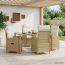 vidaXL Kültéri étkező szett 5 pcs Beige és Krémszínű 150 x 90 x 75 cm