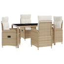 vidaXL Kültéri étkező szett 5 pcs Beige és Krémszínű 150 x 90 x 75 cm