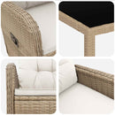 vidaXL Kültéri étkező szett 7 pcs Beige és Krémszínű 150 x 90 x 75 cm