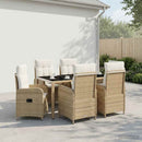 vidaXL Kültéri étkező szett 7 pcs Beige és Krémszínű 150 x 90 x 75 cm