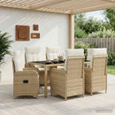 vidaXL Kültéri étkező szett 7 pcs Beige és Krémszínű 150 x 90 x 75 cm