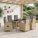 vidaXL Kültéri étkező szett 7 pcs Beige és Világosszürke