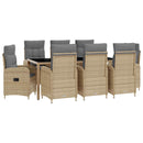 vidaXL Kültéri étkező szett 9 pcs Beige és Világosszürke