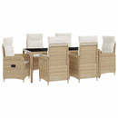 vidaXL Kültéri étkező szett 7 pcs Beige és Krémszínű 190 x 90 x 75 cm