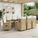 vidaXL Kültéri étkező szett 9 pcs Beige és Krémszínű 190 x 90 x 75 cm