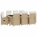 vidaXL Kültéri étkező szett 9 pcs Beige és Krémszínű 190 x 90 x 75 cm