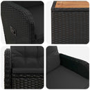 vidaXL Kerti lounge szett 2 db Fekete PE rattan és porbevonatos acél