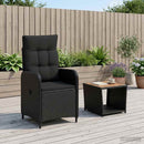 vidaXL Kerti lounge szett 2 db Fekete PE rattan és porbevonatos acél