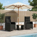 vidaXL Kerti lounge szett 3 db Fekete PE rattan és porbevonatos acél