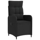 vidaXL Kerti lounge szett 3 db Fekete PE rattan és porbevonatos acél