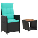 vidaXL Kerti lounge szett 2 db PE rattan és porbevonatos acél