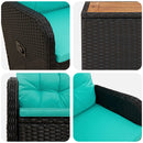 vidaXL Kerti lounge szett 3 db PE rattan és porbevonatos acél