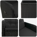 vidaXL Kerti lounge szett 2 db Fekete PE rattan és porbevonatos acél