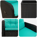 vidaXL Kerti lounge szett 2 db PE rattan és porbevonatos acél